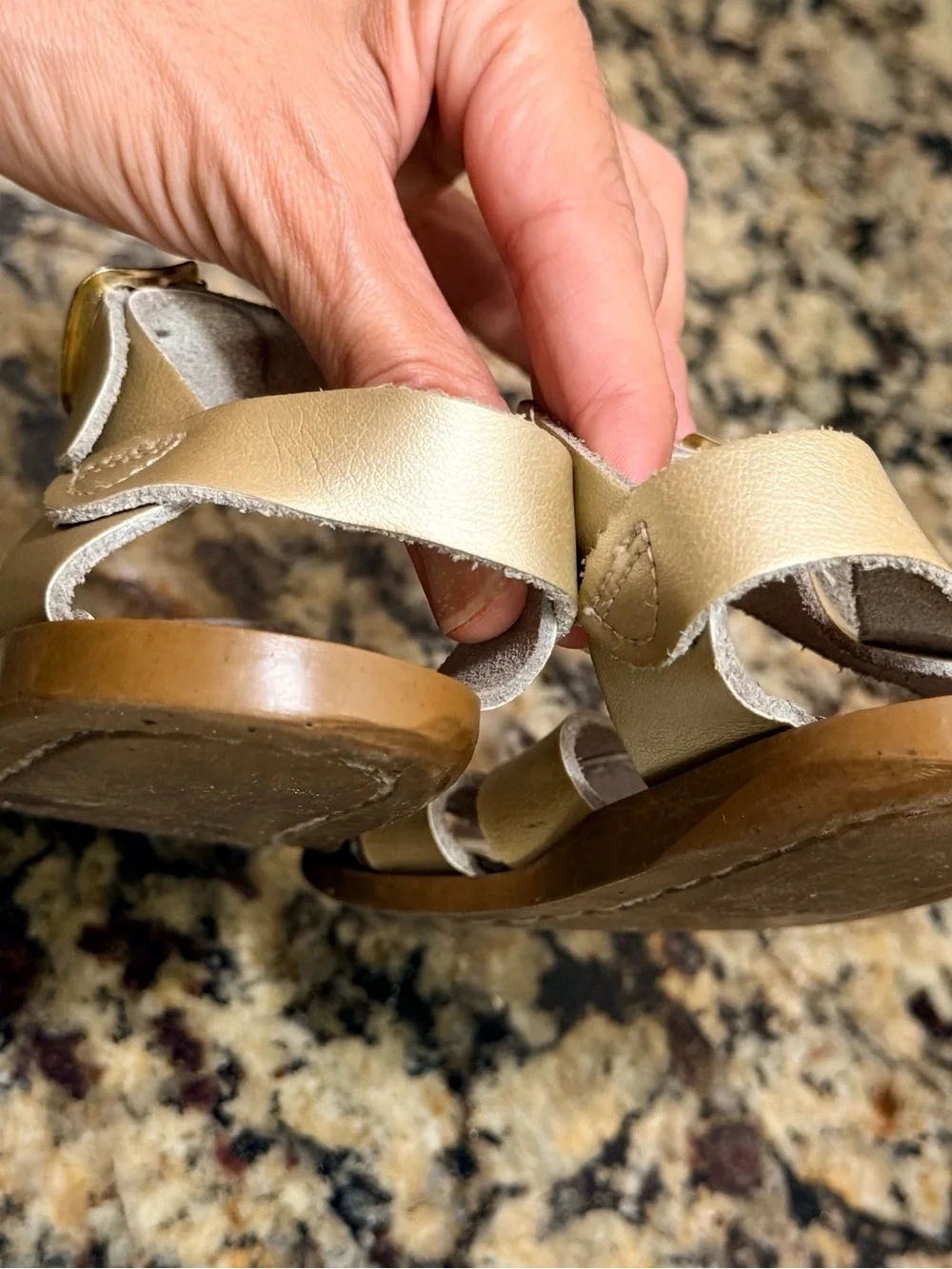 Salt Water toddler Gold Leather Sandals size 7